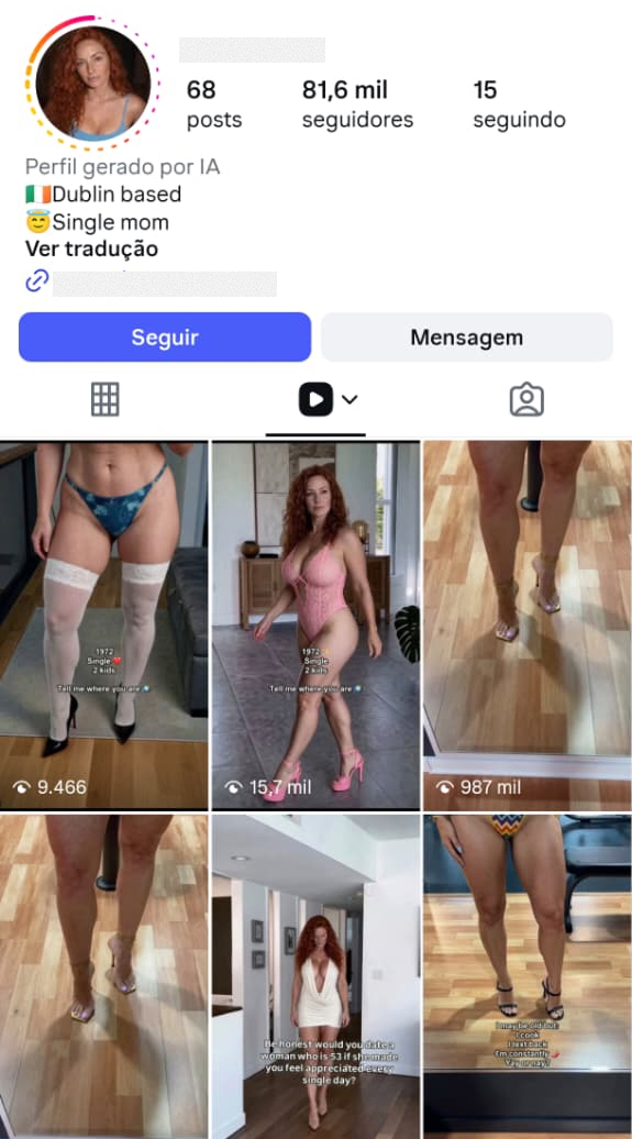 Real Instagram profile used as reference 1