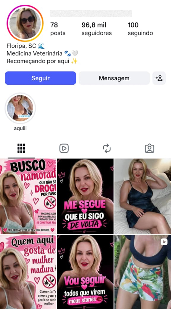 Real Instagram profile used as reference 7